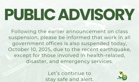 PUBLIC ADVISORY: Suspension of Work Due to Earthquake