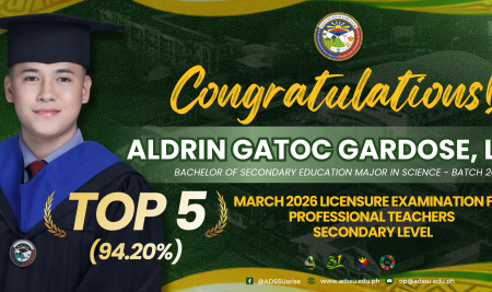 ADSSU CELEBRATES A TOPNOTCHER!