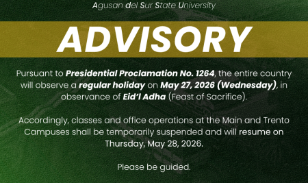 ADVISORY: Regular Holiday