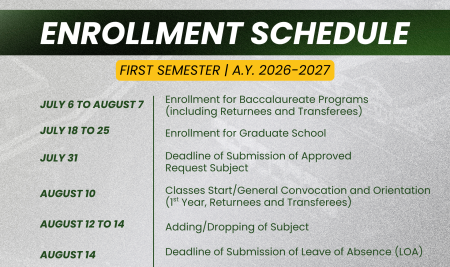 ENROLLMENT ADVISORY | FIRST SEMESTER, A.Y. 2026-2027